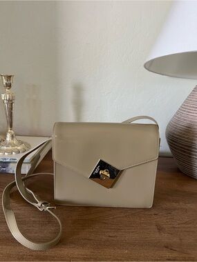 TOSCA BLU Taupe Crossbody Bag with Gold-Tone Clasp